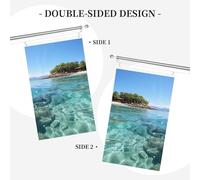 Bannière de drapeau double face résistante à la décoloration pour l'extérieur, drapeau de bienvenue de l'île des Fidji et de la mer transparente, drapeau de vacances personnalisé pour maison de fête