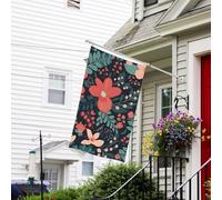 Bannière de drapeau double face résistante à la décoloration pour l'extérieur, drapeau de bienvenue de cour, bannière de vœux simple à petite fleur, drapeau de vacances personnalisé pour maison de