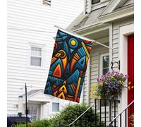 Bannière de drapeau double face résistante à la décoloration pour l'extérieur, drapeau de bienvenue de cour de style africain, bannière de vœux personnalisée pour fête maison