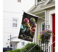 Bannière de drapeau double face résistante à la décoloration pour l'extérieur, drapeau de bienvenue de cour, drapeau de crème glacée en plusieurs couleurs, bannière de vœux personnalisée pour fête