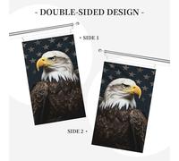 Bannière de drapeau double face résistante à la décoloration pour l'extérieur, drapeau de bienvenue de cour, aigle à tête blanche américain, bannière de vœux personnalisée pour fête maison