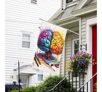 Bannière de drapeau double face résistante à la décoloration pour l'extérieur, drapeau de bienvenue de cour, bannière de vœux personnalisée pour fête maison