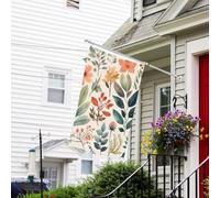 Bannière de drapeau double face résistante à la décoloration pour l'extérieur, drapeau de bienvenue de cour, drapeau de bienvenue à l'aquarelle, bannière de vœux personnalisée pour fête maison
