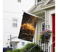 Bannière de drapeau double face résistante à la décoloration pour l'extérieur, drapeau de bienvenue de cour, drapeau de frites, bannière de vœux personnalisée pour fête maison