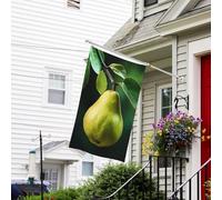 Bannière de drapeau double face résistante à la décoloration pour l'extérieur, drapeau de bienvenue de cour, poires sur l'arbre, bannière de vœux personnalisée pour fête maison