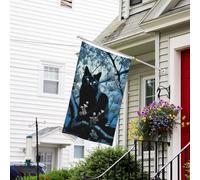 Bannière de drapeau double face résistante à la décoloration pour l'extérieur, drapeau de bienvenue de cour, drapeau de bienvenue noir sur un arbre, bannière de vœux personnalisée pour fête maison