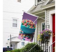 Bannière de drapeau double face résistante à la décoloration pour l'extérieur, drapeau de bienvenue de cour, drapeau de céréales dans un bol, bannière de vœux personnalisée pour fête maison