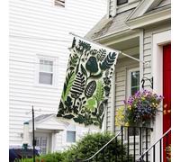 Bannière de drapeau double face résistante à la décoloration pour l'extérieur, drapeau de bienvenue, drapeau de cour, plante jungle, autocollant mural, bannière de vœux personnalisée pour fête maison