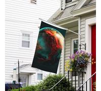 Bannière de drapeau double face résistante à la décoloration pour l'extérieur - Drapeau de bienvenue en marbre - Bannière de vœux personnalisée pour fête maison