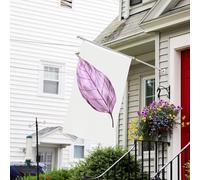 Bannière de drapeau double face résistante à la décoloration pour l'extérieur - Drapeau de bienvenue - Feuilles lilas - Bannière de vœux personnalisée pour fête maison
