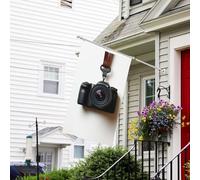 Bannière de drapeau double face résistante à la décoloration pour l'extérieur, drapeau de bienvenue pour appareil photo suspendu au mur blanc, bannière de vœux personnalisée pour fête maison