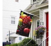 Bannière de drapeau double face résistante à la décoloration pour l'extérieur - Drapeau de bienvenue pour l'extérieur - Bannière de vœux de fruits frais - Drapeau de vacances personnalisé pour fête
