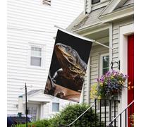 Bannière de drapeau double face résistante à la décoloration pour l'extérieur, drapeau de bienvenue pour reptile, moniteur de lézard, bannière de vœux personnalisée pour fête maison