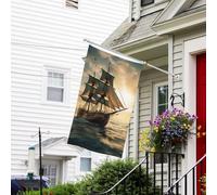 Bannière de drapeau double face résistante à la décoloration pour l'extérieur, drapeau de bienvenue pour bateau, voile seul, bannière de vœux personnalisée pour fête maison