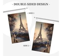 Bannière de drapeau double face résistante à la décoloration pour l'extérieur, drapeau de bienvenue romantique Paris Tour Eiffel, bannière de vœux personnalisée pour fête maison