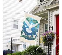 Bannière de drapeau double face résistante à la décoloration pour l'extérieur - Drapeau de bienvenue sur terre - Bannière de vœux personnalisée pour fête