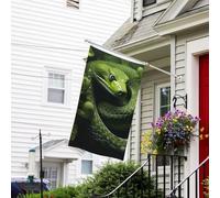 Bannière de drapeau double face résistante à la décoloration pour l'extérieur, drapeau de bienvenue vert serpent sur les arbres, bannière de vœux personnalisée pour fête maison