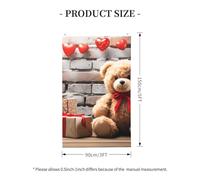 Bannière de drapeau double face résistante à la décoloration pour l'extérieur - Ours mignon - Cadeau de Saint-Valentin - Bannière de vœux personnalisée pour fête maison