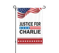 Bannière de drapeau « Justice pour Charlie Kirk Gaeden » 12x18 pour décoration de jardin, sans mât