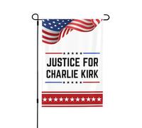 Bannière de drapeau Justice pour Charlie Kirk Gaeden 12x18 pour décoration de jardin sans mât