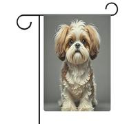 Bannière de drapeau Shih Tzu imprimé chien extérieur bienvenue cour bannière de vœux drapeaux de vacances personnalisés pour fête décoration de maison, double face