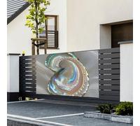 Bannière de drapeaux « Happy Birthday » à suspendre au mur - Toile de fond en nacre d'ormeau - Décoration murale - Grande bannière pour événement d'affaires, décoration de fête d'anniversaire - 180 x