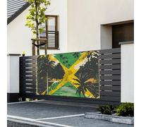 Bannière de drapeaux « Happy Birthday » - Toile de fond vintage - Drapeau jamaïcain - Tapisserie personnalisée - Grande bannière pour événement d'affaires, décoration de fête d'anniversaire - 180 x