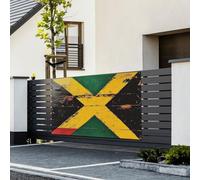 Bannière de drapeaux « Happy Birthday » - Toile de fond vintage - Drapeau jamaïcain - Tapisserie personnalisée - Grande bannière pour événement d'affaires, décoration de fête d'anniversaire - 180 x