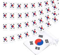 Bannière de fanions de Corée - Petite mini bannière de drapeaux coréens - Décoration nationale de pays pour l'école, les fêtes, les événements sportifs, 10 m et 30 drapeaux