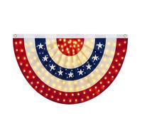 Bannière De Fanions Patriotique,Célébration 250e Avec Lumières LED,Guirlande Drapeau 14 Juillet - Pour Propriétaires Passionnés Terrasse Clôture Jardin Barbecue Fête Balcon Rambarde
