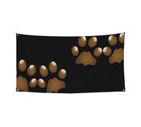 Bannière de festival en plein air avec empreintes de pattes d'animaux de compagnie, convient pour les fêtes d'Halloween, décoration à suspendre pour une utilisation en intérieur et en extérieur