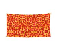 Bannière de fête 3D avec impression pizza pepperoni, décoration extérieure, Halloween, Noël, panneau à suspendre durable pour fêtes et rassemblements