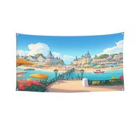 Bannière de fête « A joyful holiday by the sea », décoration extérieure et intérieure, durable et résistante aux UV, parfaite pour un anniversaire, Halloween, et plus encore