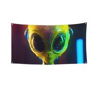 Bannière de fête avec impression planète extraterrestre pour intérieur ou extérieur