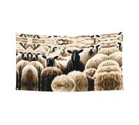 Bannière de fête avec imprimé moutons et agneaux pour anniversaires, carnaval, Halloween, anniversaires de mariage