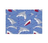 Bannière de fête avec imprimé poisson de recherche de nourriture - Noël, fête nocturne, amis rassemblés, maison, jardin, bar, voiture, bateau