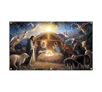 Bannière de fête de Noël pour garage et maison | Créez une atmosphère chaleureuse et aimante | Réunion de famille | Décoration festive | 400x180cm | Matériau en polyester (A, 400X180CM)
