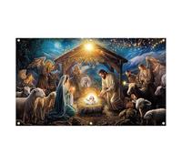 Bannière de fête de Noël pour garage et maison | Créez une atmosphère chaleureuse et aimante | Réunion de famille | Décoration festive | 400x180cm | Matériau en polyester (D, 480X210CM)