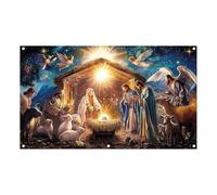 Bannière de fête de Noël pour garage et maison | Créez une atmosphère chaleureuse et aimante | Réunion de famille | Décoration festive | 400x180cm | Matériau en polyester (A, 480X210CM)