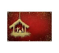 Bannière de fête de Noël pour garage et maison | Créez une atmosphère chaleureuse et aimante | Réunion de famille | Décoration festive | 400x180cm | Matériau en polyester (A, 400X180CM)