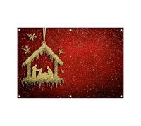 Bannière de fête de Noël pour garage et maison | Créez une atmosphère chaleureuse et aimante | Réunion de famille | Décoration festive | 400x180cm | Matériau en polyester (B, 400X180CM)