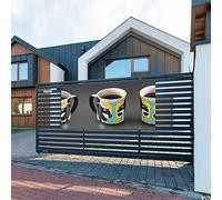 Bannière de fête de vacances - Décorations festives résistantes aux UV - Bannière de fête d'Halloween - Tasse à café