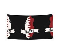 Bannière de fête d'Halloween à suspendre avec carte du Qatar pour les vacances, 1 pièce, idéale pour les rassemblements d'Halloween et de Noël