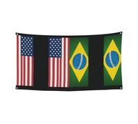 Bannière de fête d'Halloween à suspendre avec impression du Brésil des États-Unis pour les vacances, 1 pièce, idéale pour les rassemblements d'Halloween et de Noël