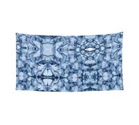 Bannière de fête d'Halloween à suspendre avec impression marbre bleu foncé pour les vacances, 1 pièce, idéale pour les rassemblements d'Halloween et de Noël