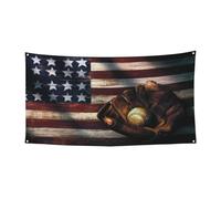 Bannière de fête d'Halloween avec drapeau américain imprimé de baseball, décoration extérieure pour clôture, porche, jardin, vacances, décoration à suspendre