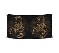 Bannière de fête d'Halloween avec imprimé scorpion doré, décoration extérieure pour clôture, porche, jardin, vacances, décoration à suspendre