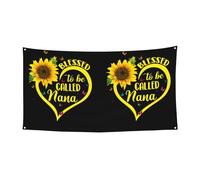 Bannière de fête d'Halloween avec imprimé tournesol Blessed To Be Called Nana, décoration extérieure pour clôture, porche, jardin, vacances, décoration à suspendre