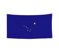 Bannière de fête d'Halloween imprimée drapeau de l'État de l'Alaska, décoration extérieure pour clôture, porche, jardin, vacances, décoration à suspendre