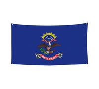 Bannière de fête d'Halloween imprimée drapeau du Dakota du Nord - Décoration extérieure pour clôture, porche, jardin, vacances